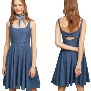 Hutch Anthropologie Boho Eyelet Sleeveless Fit and Flare Olivia Dress Size XS